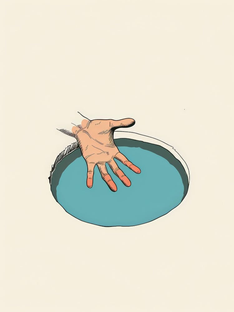 Hand Reaching Out Of A Hole
