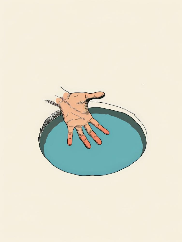 Hand Reaching Out Of A Hole