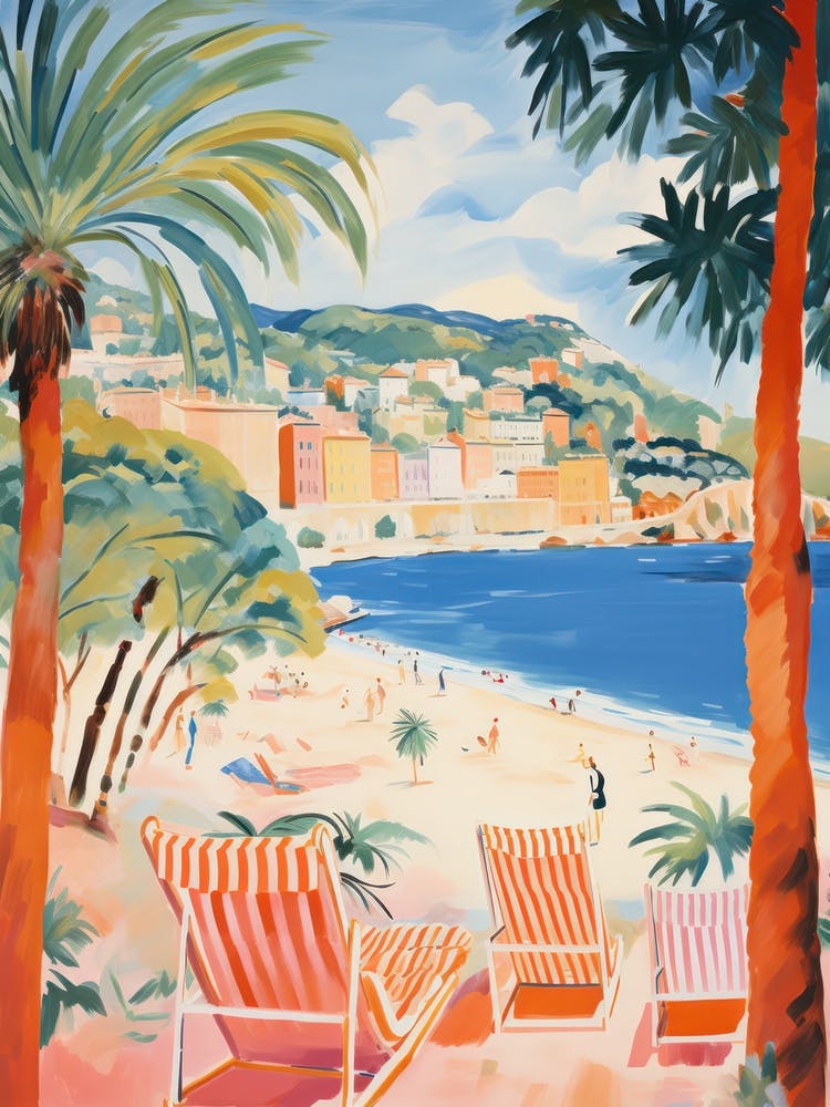 Lerici, Liguria   Italy Beach Club Lido Watercolour 2