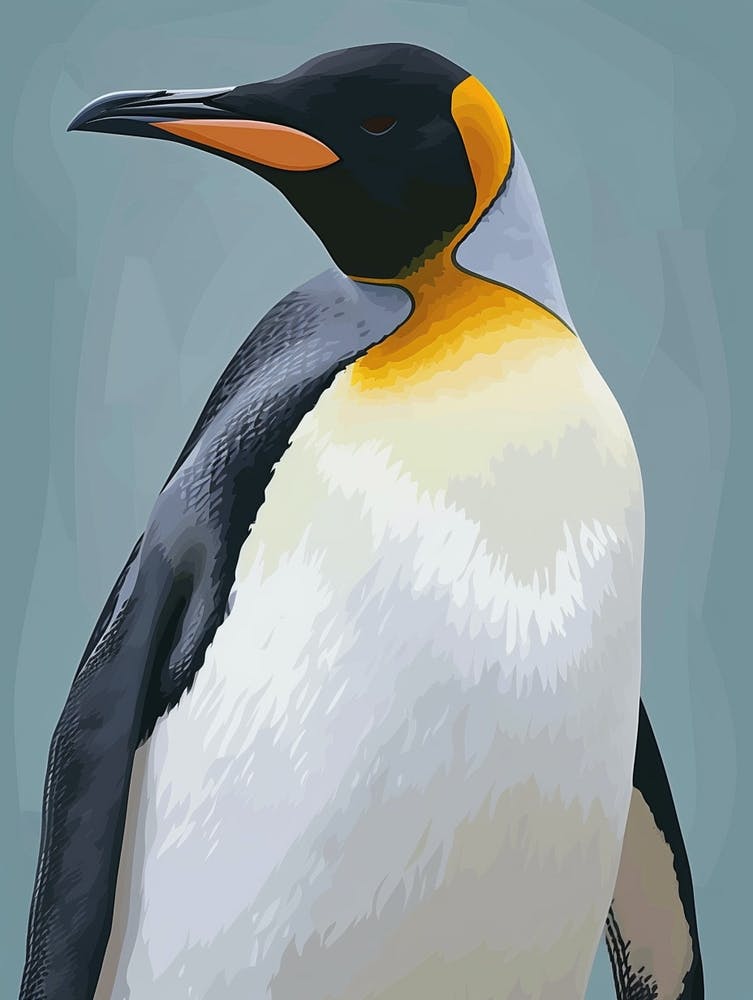 Emperor Penguin Stewart Island Ulva Island Minimalist Illustration 1