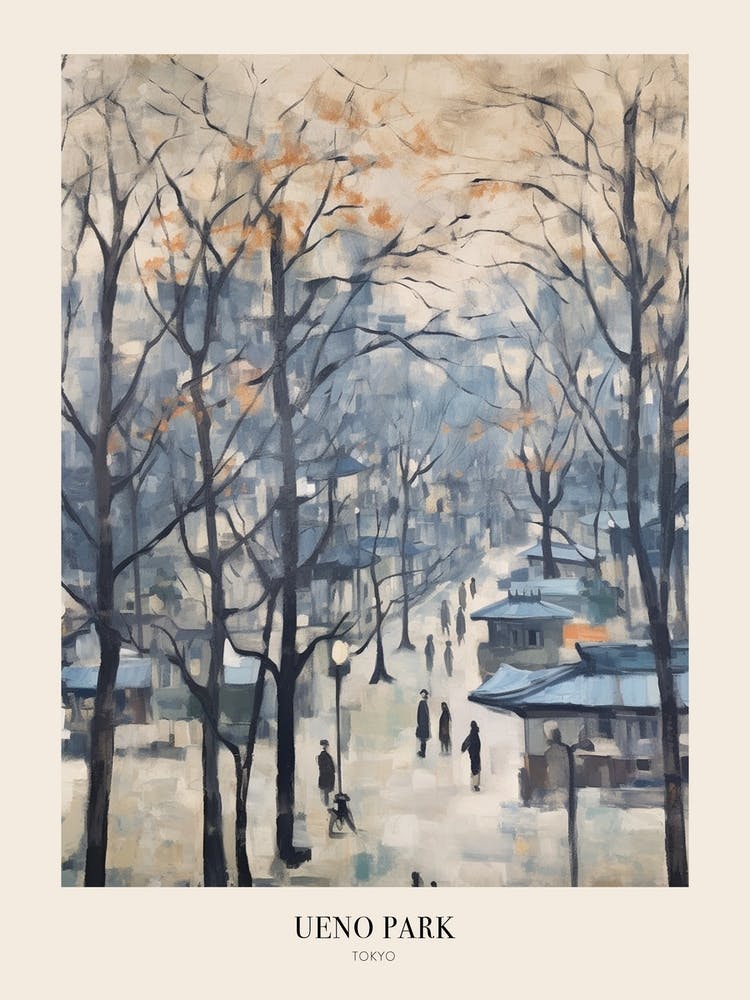 Winterlicher Stadtpark Poster Ueno Park Tokyo 3