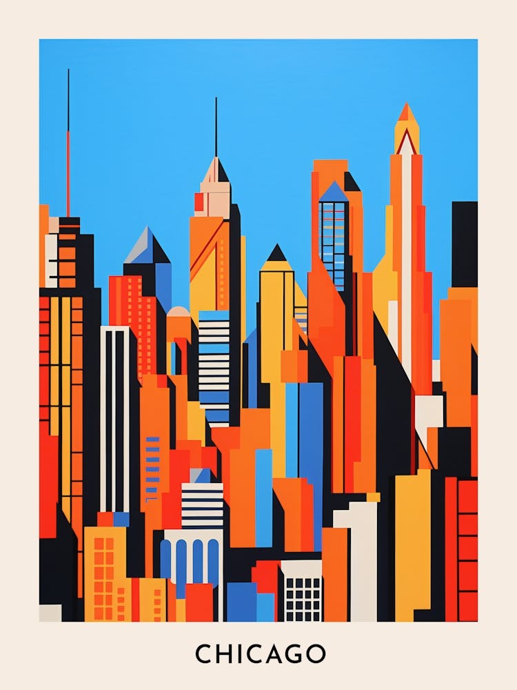 Chicago Colourful Travel Poster 7