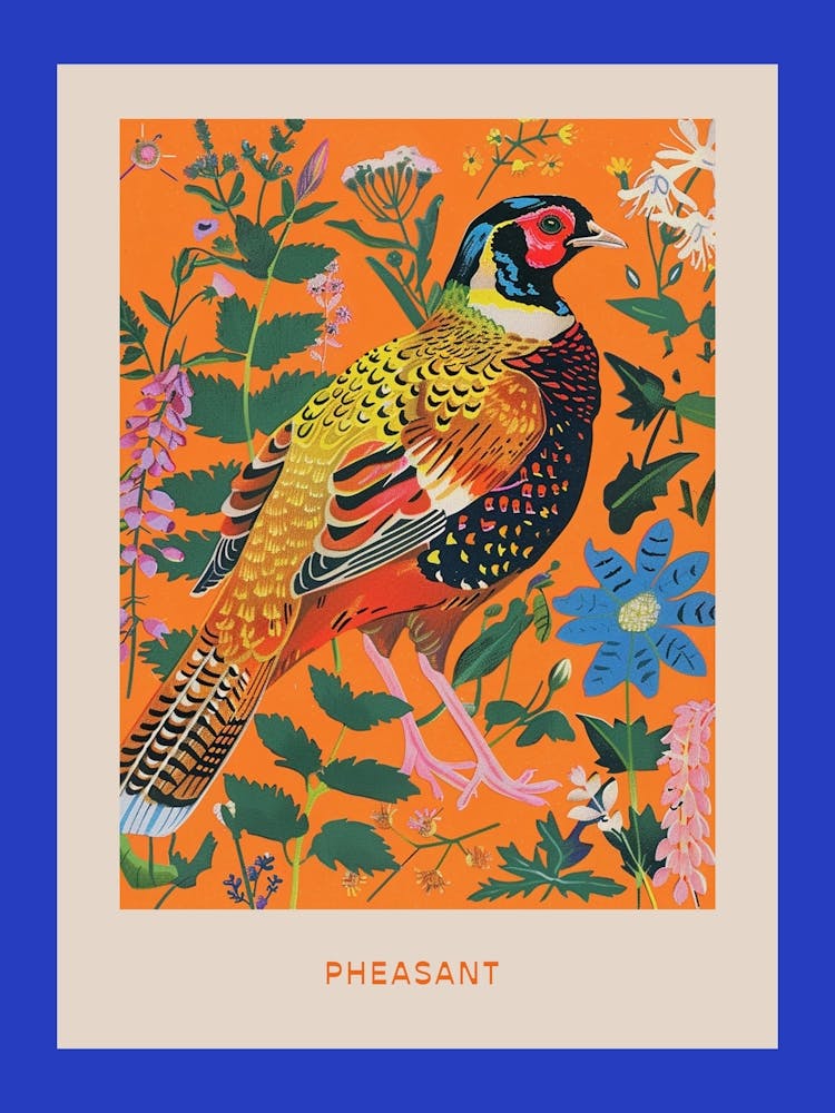 Spring Birds Poster Pheasant 3