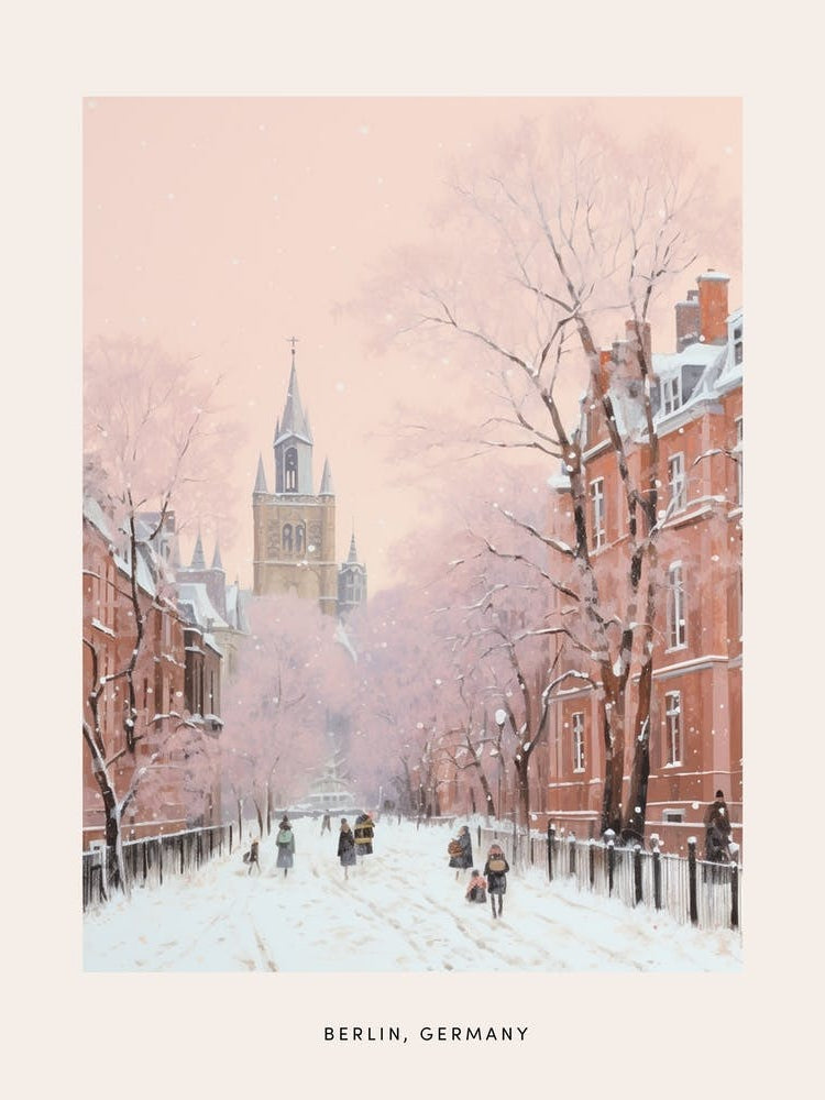 Dreamy Winter Painting Poster Berlin Germany 1