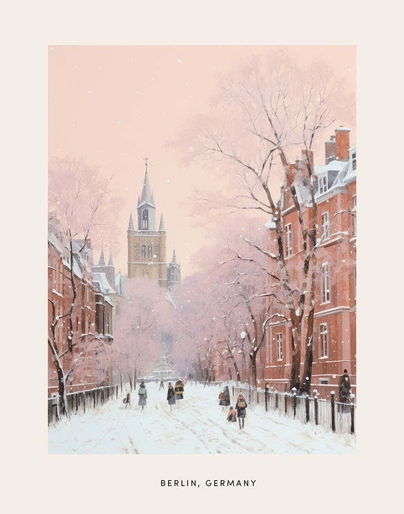 Dreamy Winter Painting Poster Berlin Germany 1