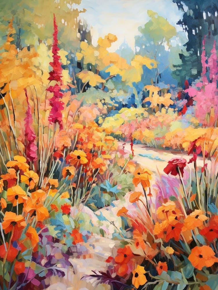 Autumn Gardens Painting Chanticleer Garden 2