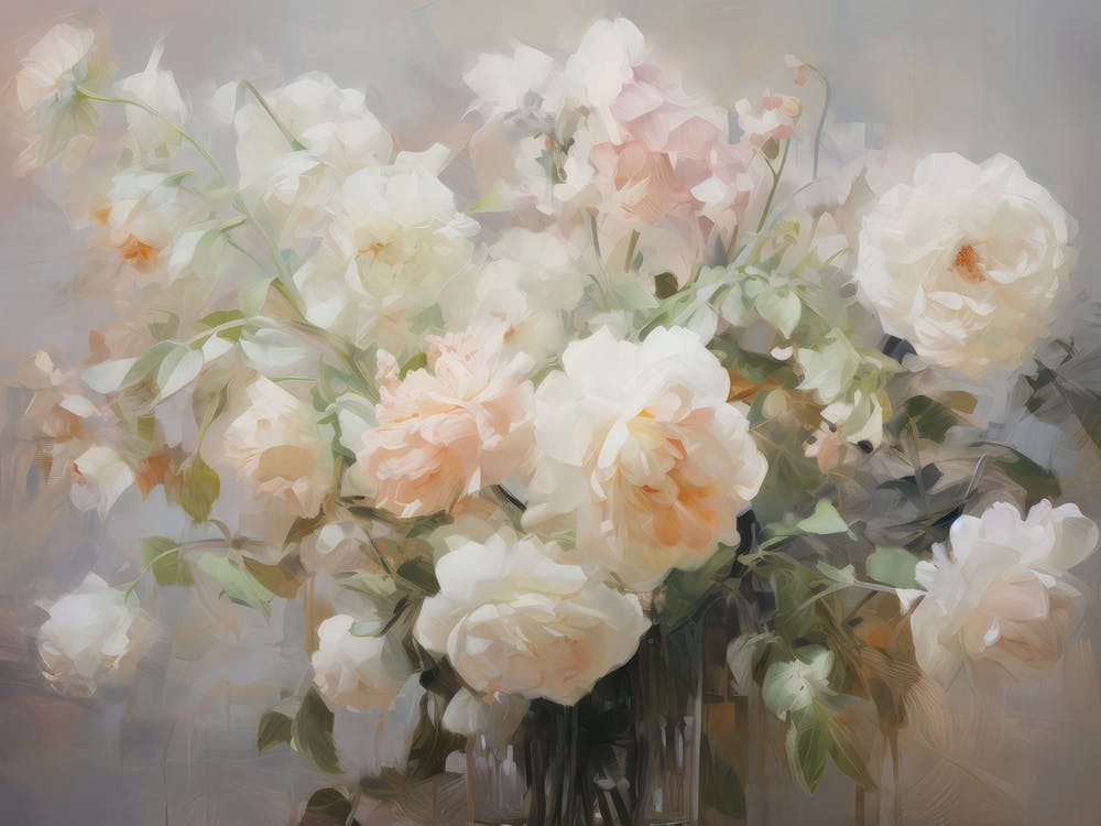 Spring Flower Arrangement Oil Painting