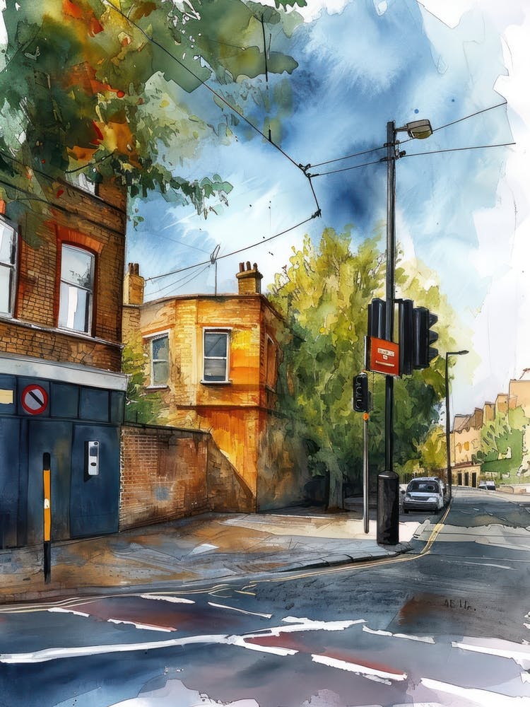 Hackney London Borough   Street Watercolour 4