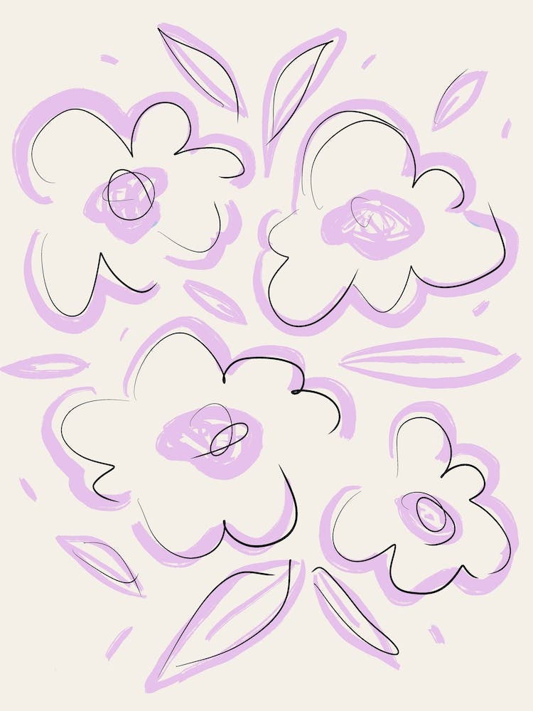 Flower Sketch 1 Lila