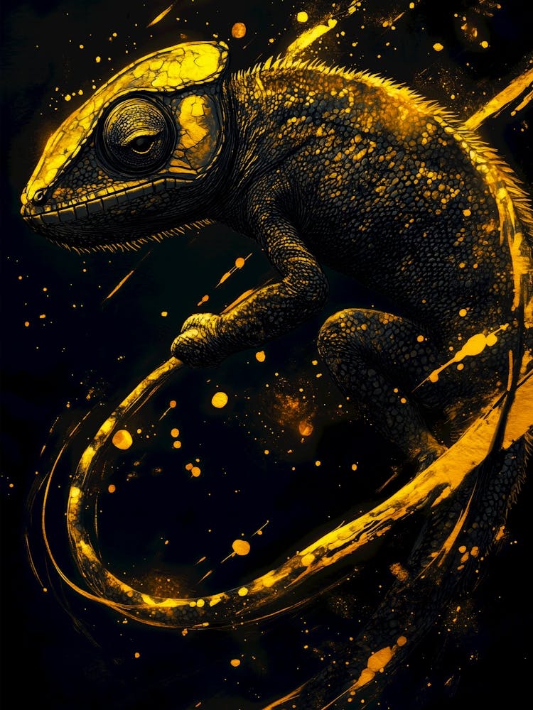 Chamelon animal art