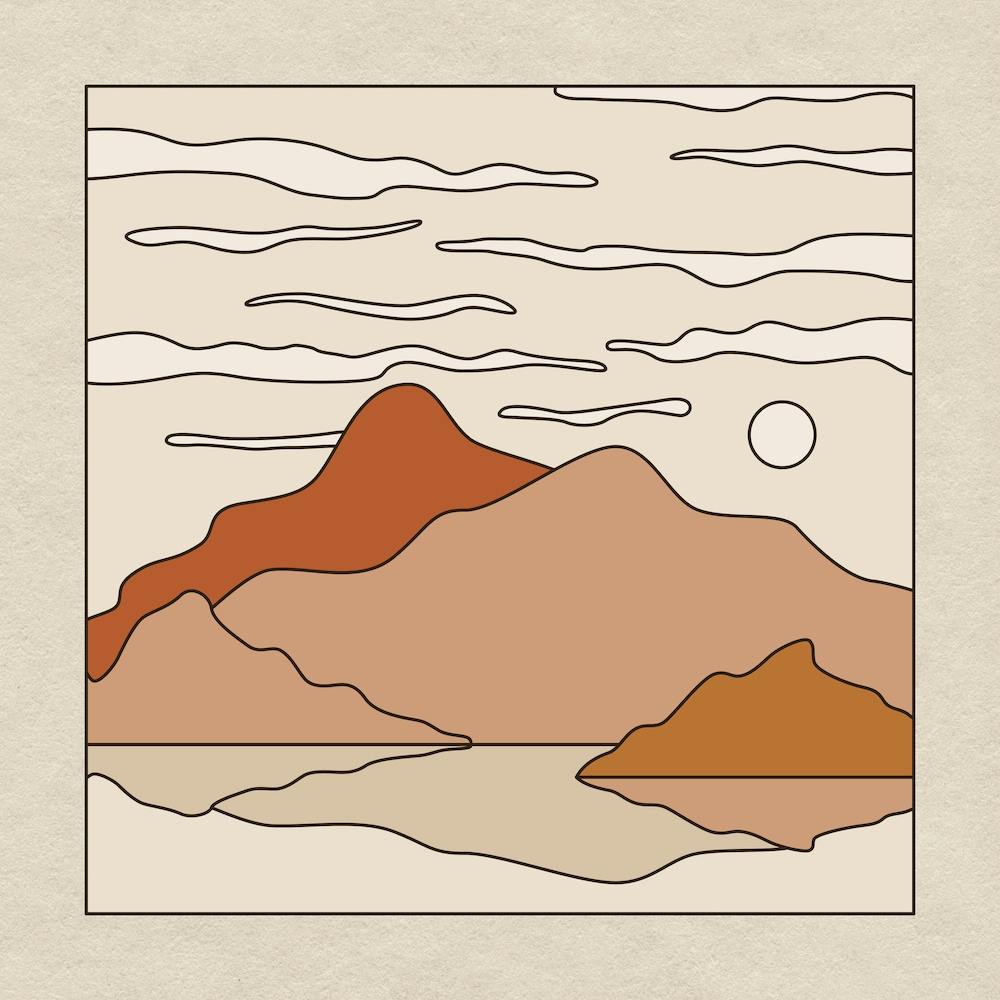 Mountain Peak Reflection Square