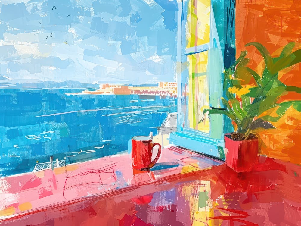 Santander From The Window View Painting 1