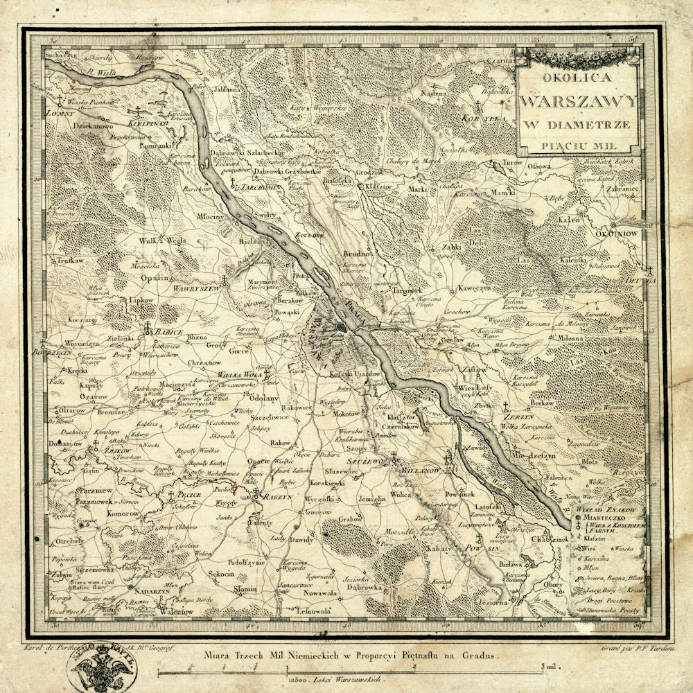 Plan Of Warsaw 1783 Vintage Pictorial Map