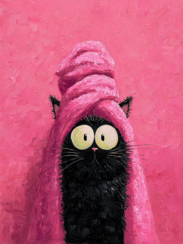 Cat In A Pink Scarf