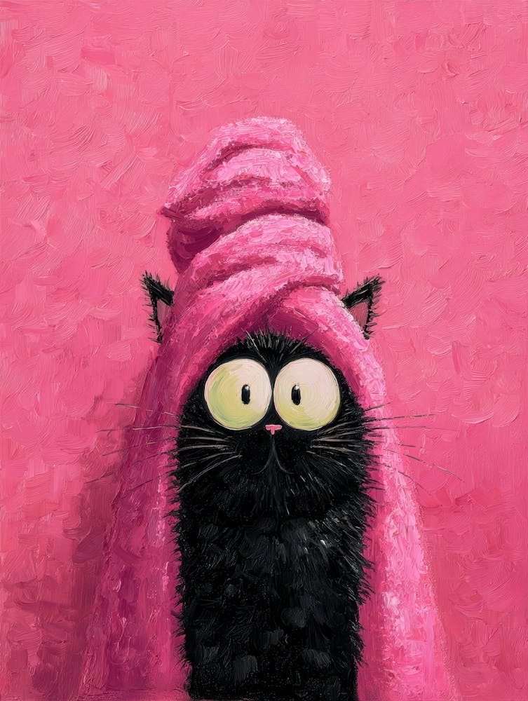 Cat In A Pink Scarf