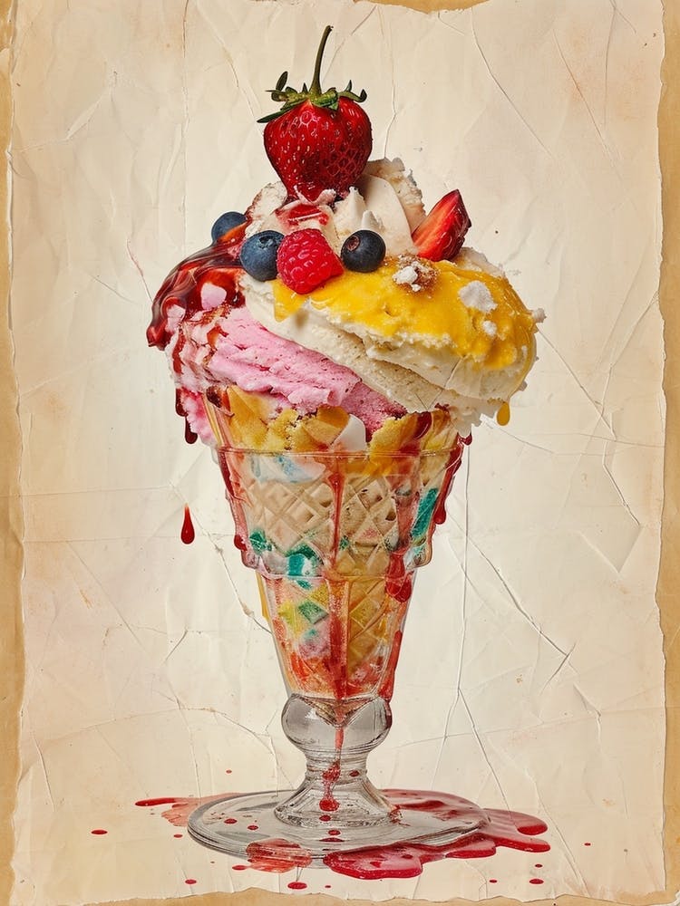 Retro Kitsch Ice Cream Sundae 3