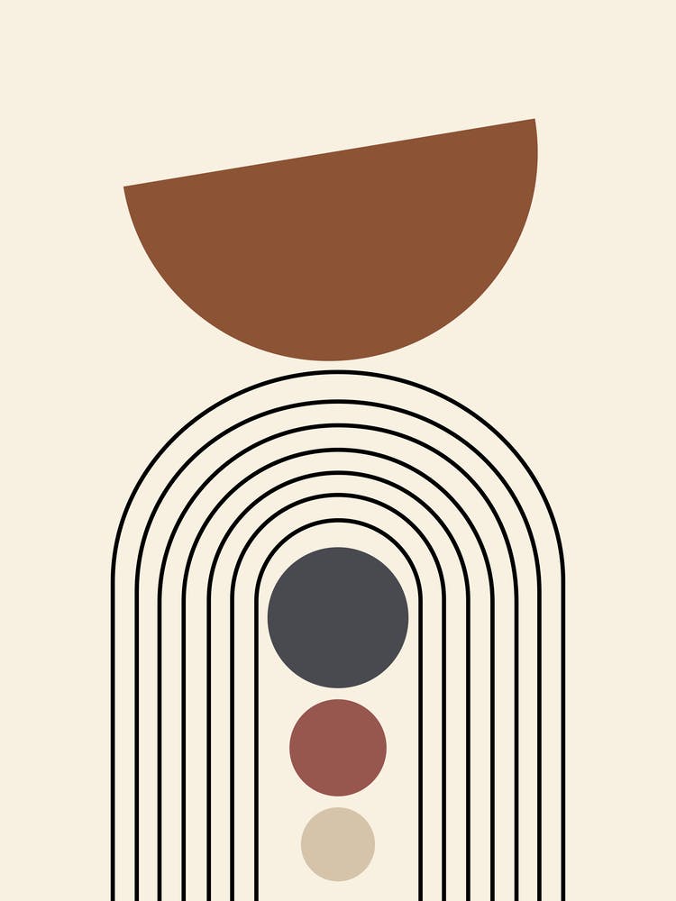 Mid Century Earthy tone circles pattern