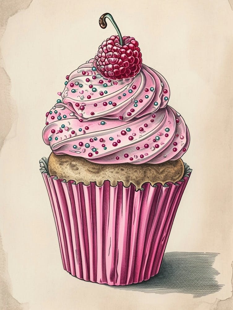 Detailed Cupcake Illustration 1