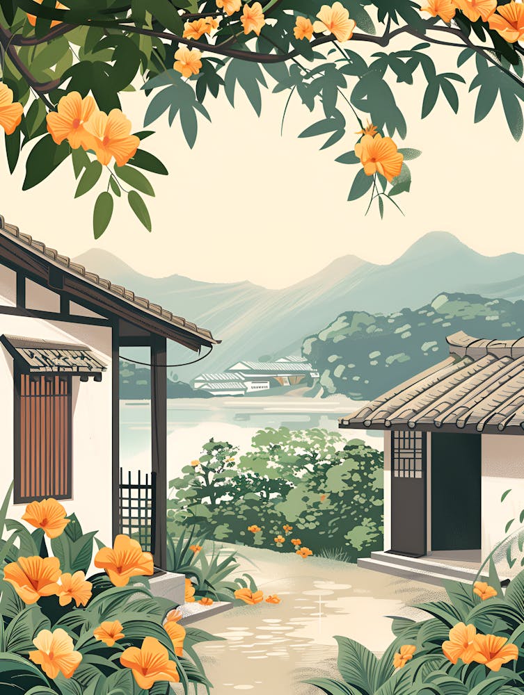 Chinese Village Background