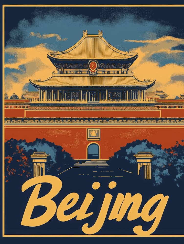 Aihrgdesign A Vintage Travel Poster Of Beijing
