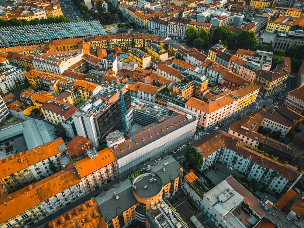 Rooftops of the city of Milan Print