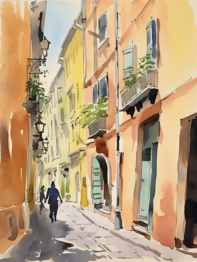 Livorno, Italy Aquarellstraßen 1