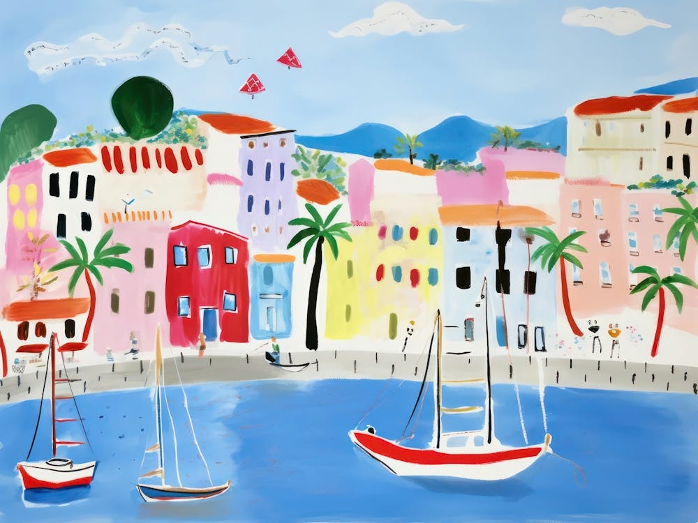 Ancona Italy Cute Watercolour Illustration 3