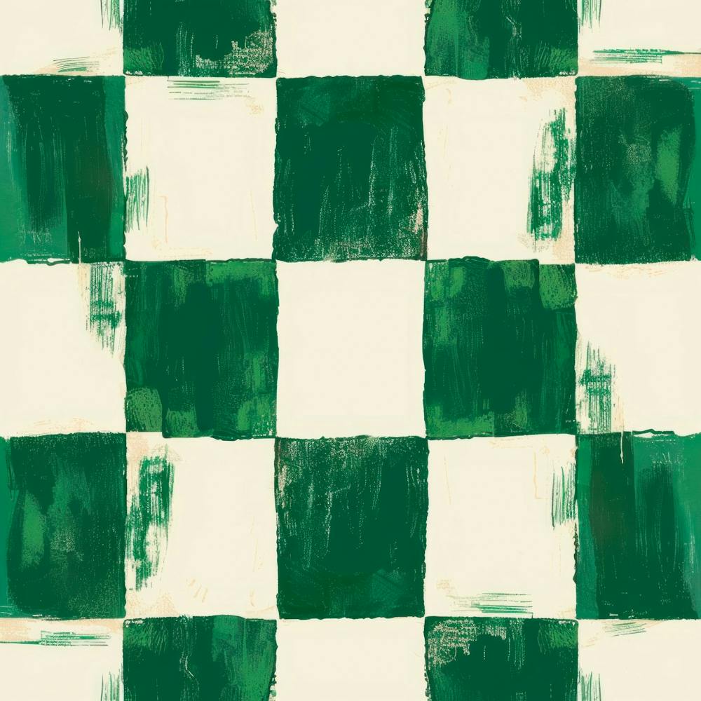 Green And White Checkered Pattern