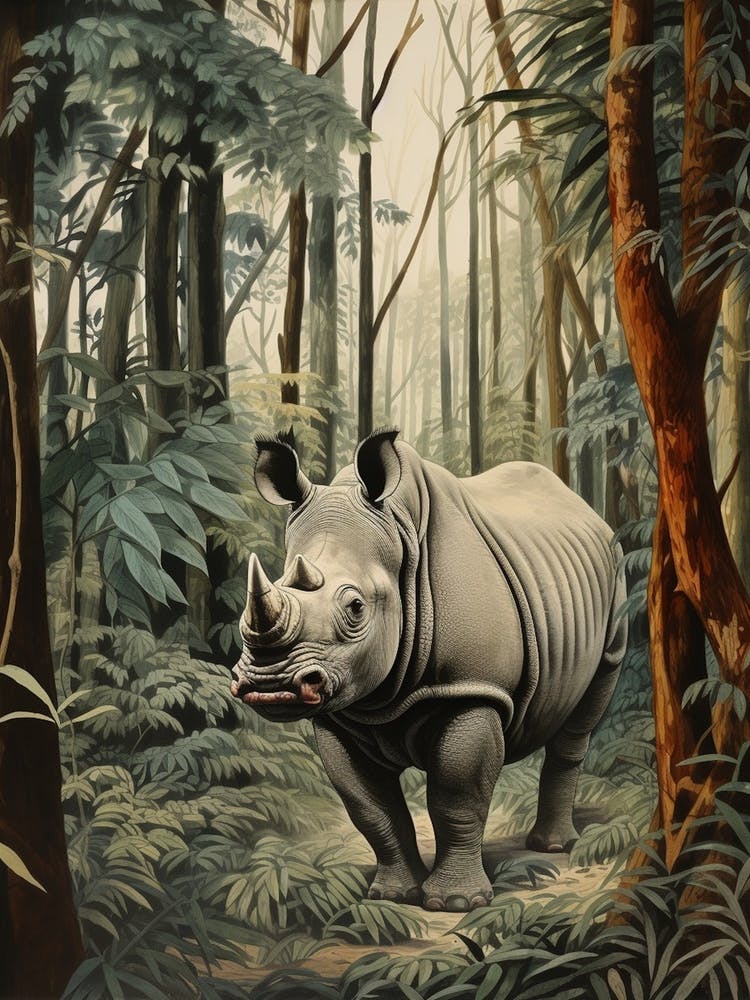 Rhino Realistic Illustration 1