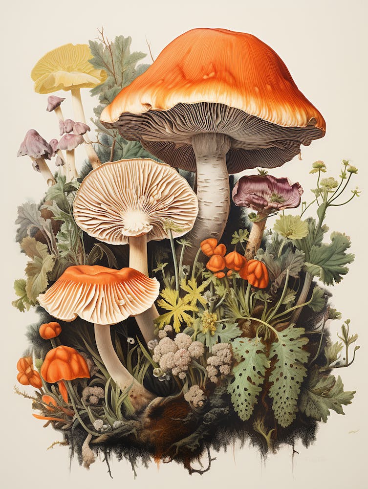 Alexander Marshal Inspired Botanical Mushroom Print