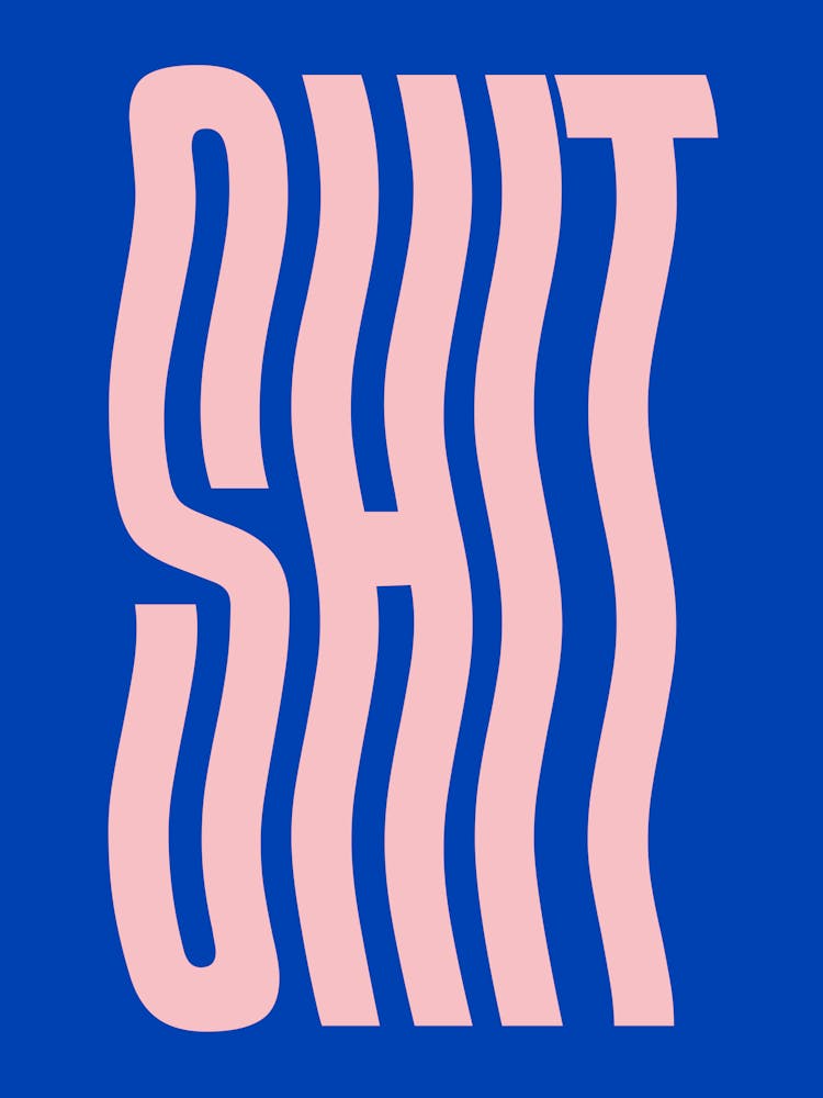 Shit wavy text (Blue & pink tone)