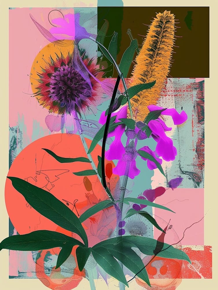 Prairie Clover 3 Neon-Blumencollage