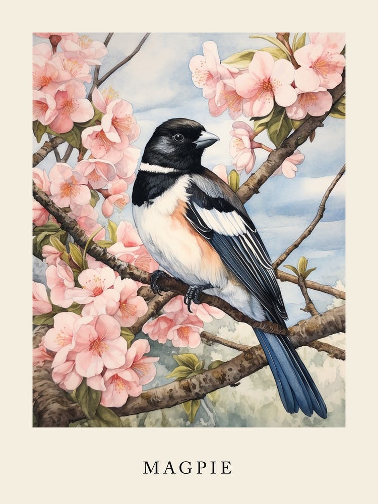 Beatrix Potter Inspired  Animal Watercolour Magpie 2