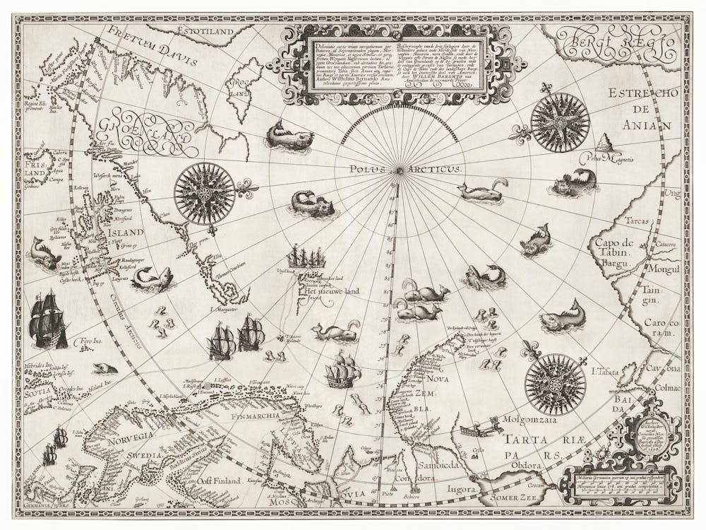Kaart Van Het Noordpoolgebied (1598)