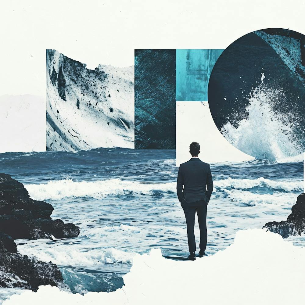 Man Looking At The Ocean 2