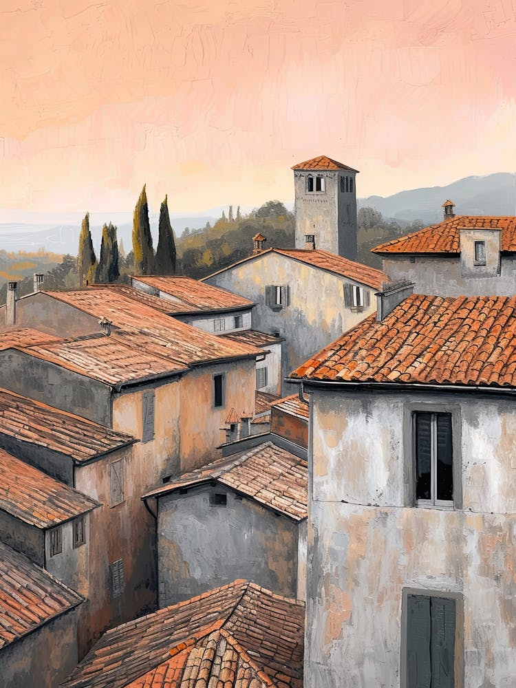 Tuscany Rooftops Morning Skyline 4
