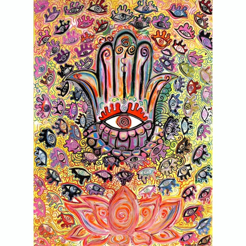 Hamsa and Lotus