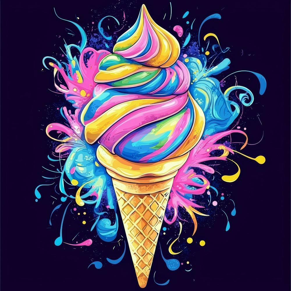 Colorful Ice Cream Cone print