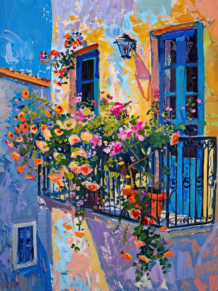 Balcony Painting In Rhodes 4