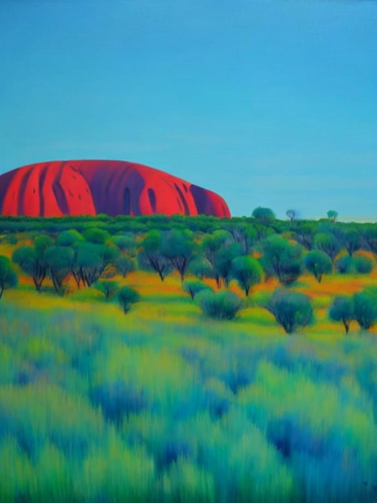 Uluru Blue Oil Painting 1