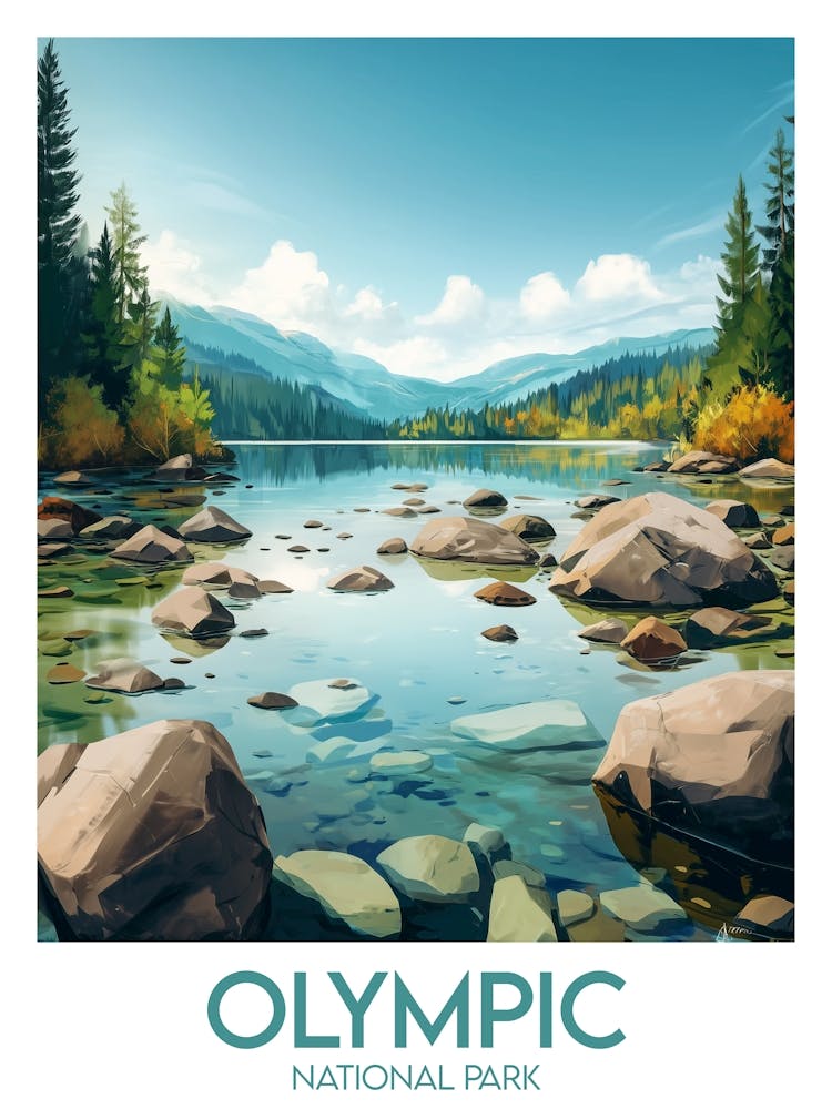 Affiche de voyage Olympic National Park