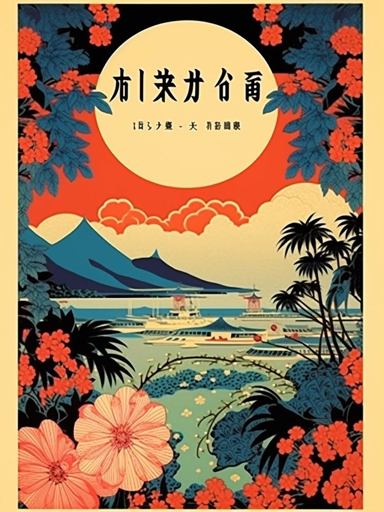 Ishigaki Island, Japan Vintage Travel Art 2