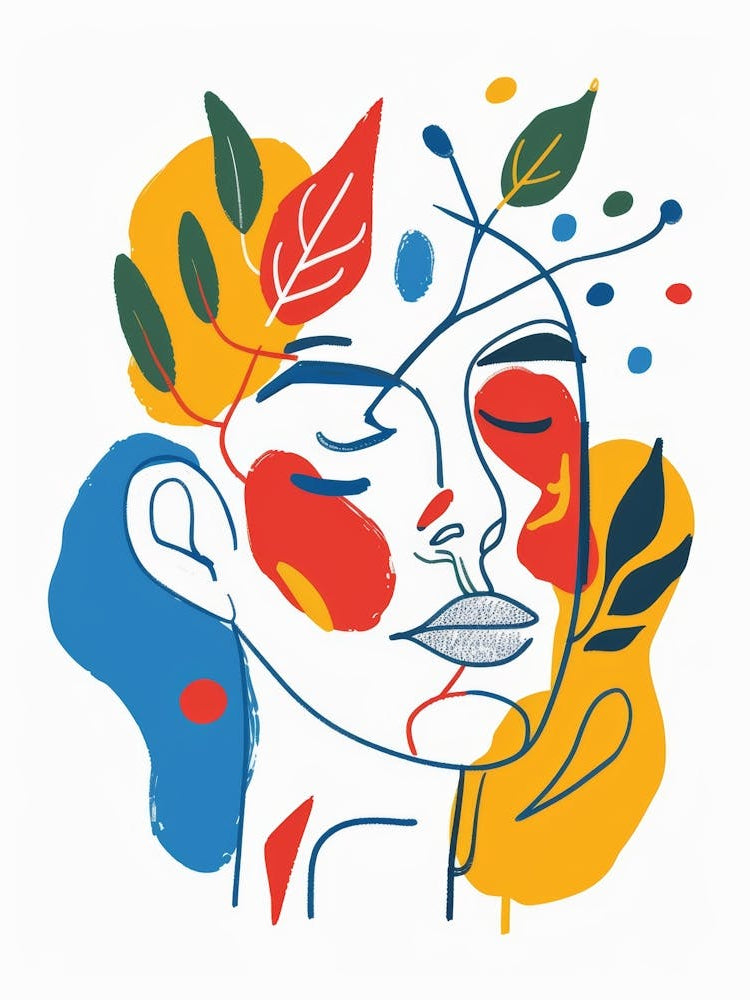 Woman'S Face With Leaves 4