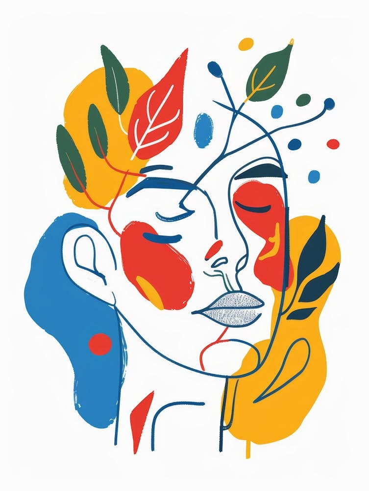 Woman'S Face With Leaves 4