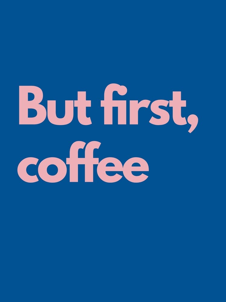 But First Coffee Navy Kitchen Typography