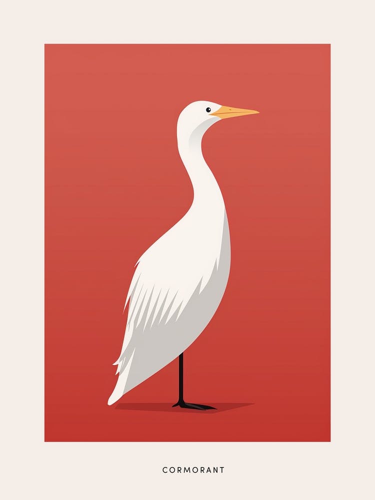 Minimalist Cormorant 2 Bird Poster