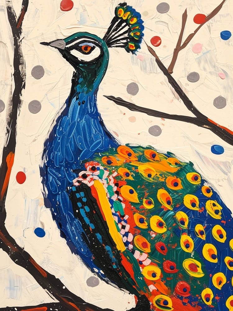 Peacock On The Branches Painting 1