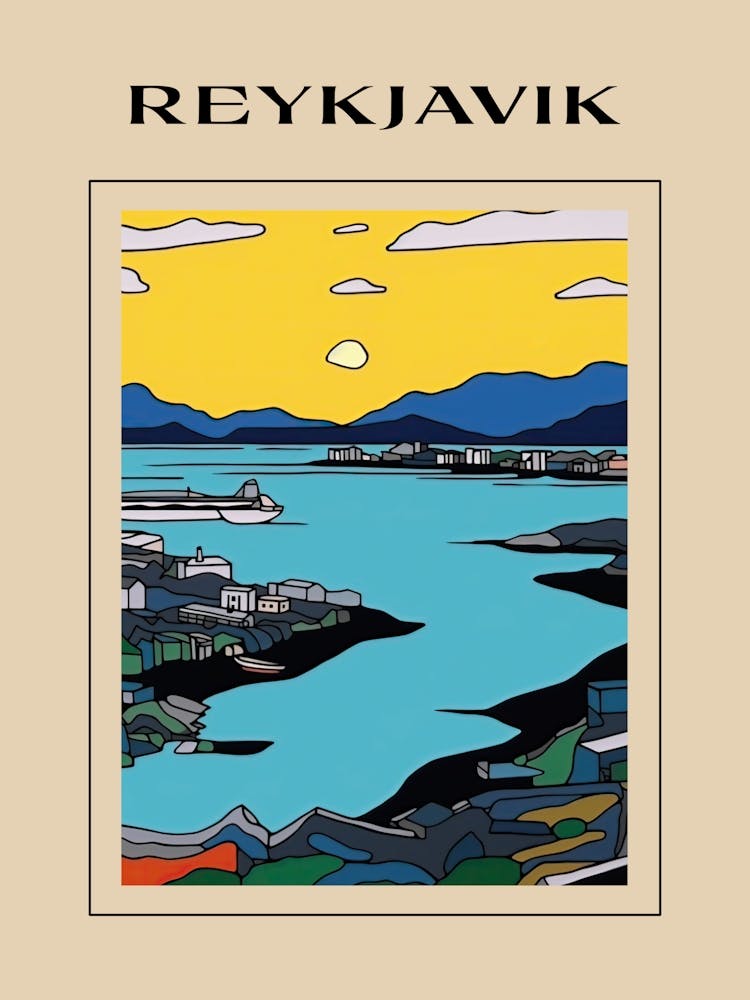 Minimal Design Style Of Reykjavik, Iceland 3 Poster