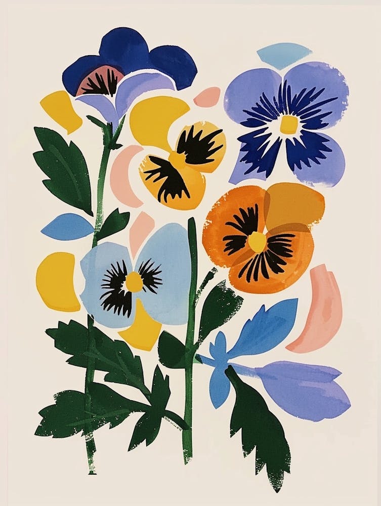 Painted Florals Wild Pansy 1