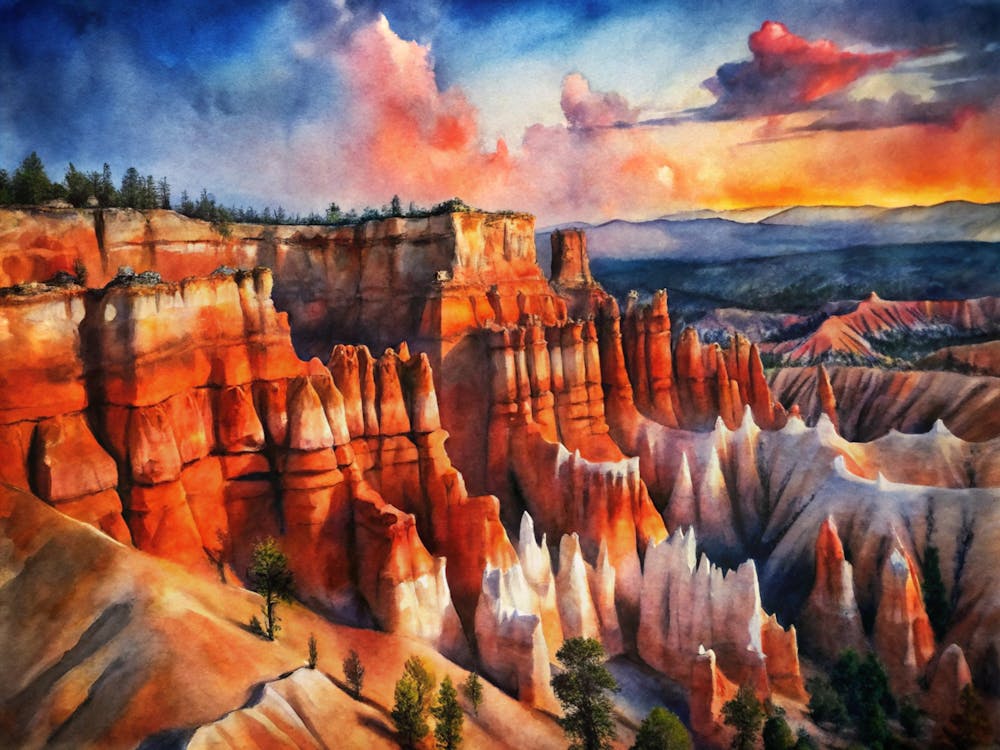 A Poster Of Bryce Canyon S Hoodoos With Dramatic R (1)